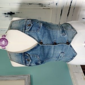 No Boundaries Stretch Denim Vest Juniors L (11/13)